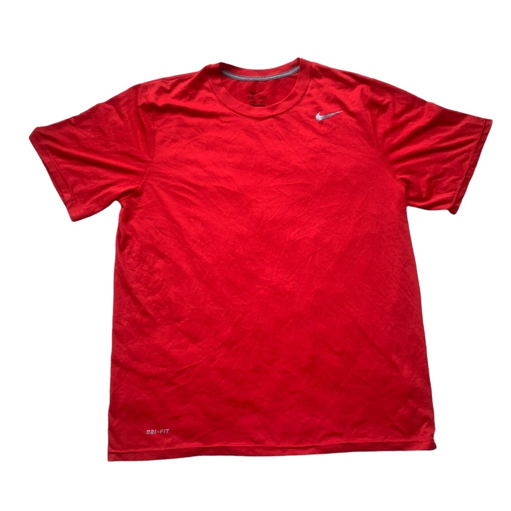 Nike Dri-Fit Red Just Do It Short Sleeve Tee Shirt Size Large Base Layer